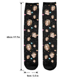 Custom Face Galaxy - Personalized Sibling Socks