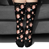 Custom Face Galaxy - Personalized Couple Socks