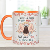 There Is A Party In My Mouth - Personalized Couple Accent Mug