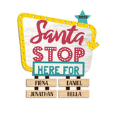 Santa Stop Here For - Personalized Grandma Decal Die Cut