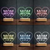 Love Mom - Personalized Mother Shaped Plaque Light Base