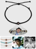 Personalized Braided Black Rope Photo Projection Charm