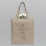 Custom Photo Line Art - Personalized Uncle Embroidered Tote Bag