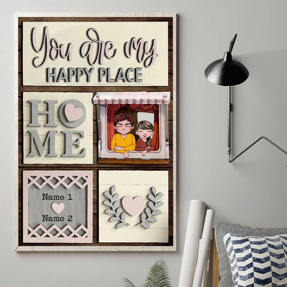 Love Lives Here - Personalized Couple Poster
