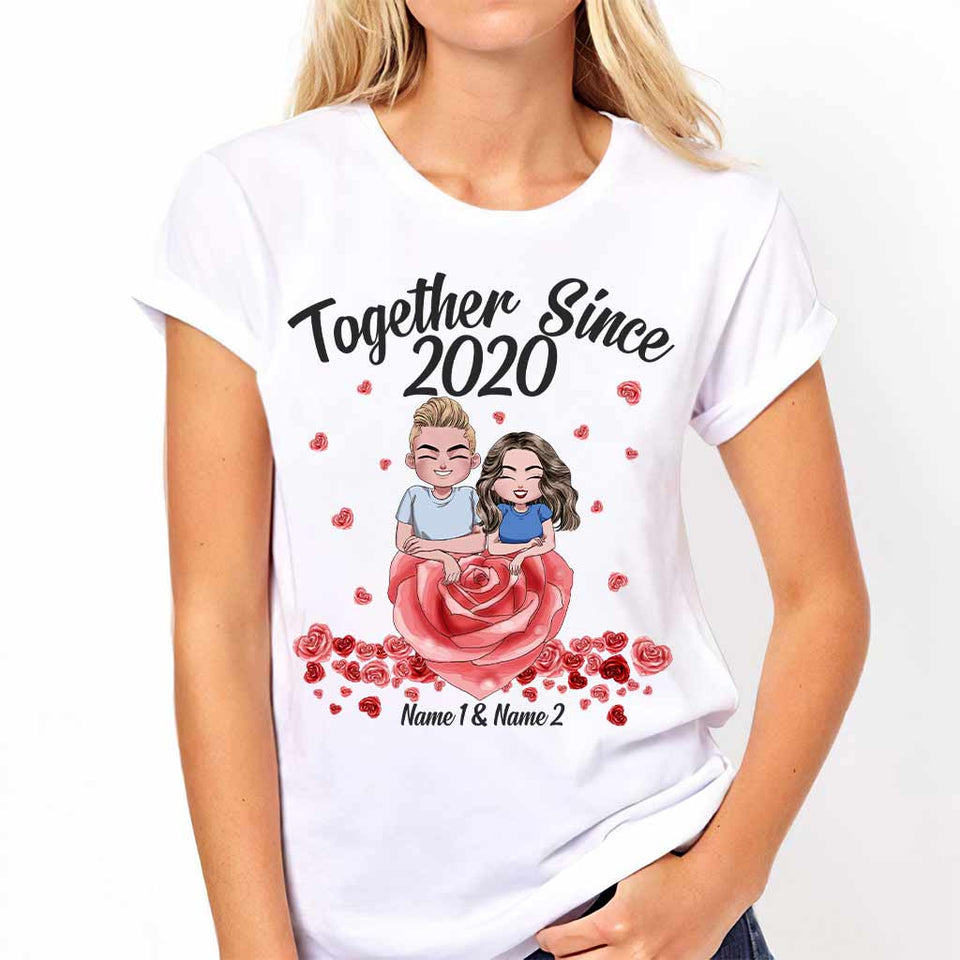 Together Since - Personalized Couple T-shirt and Hoodie
