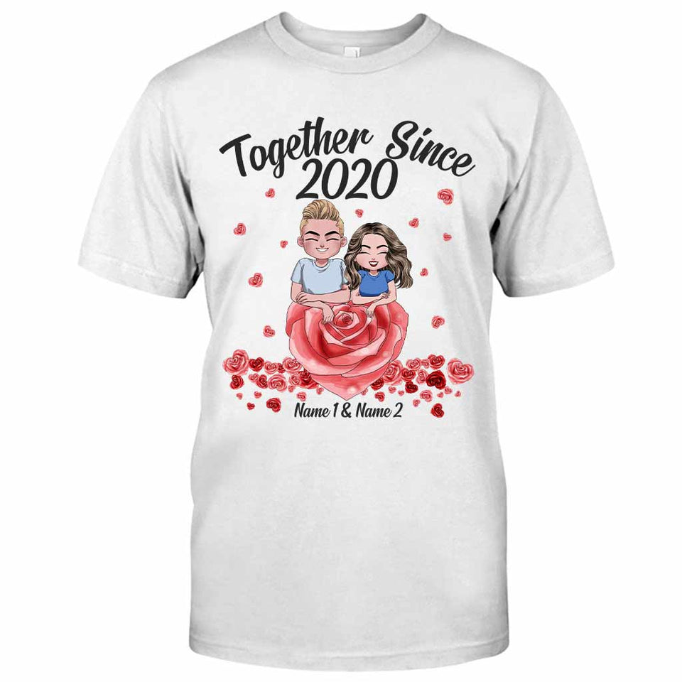 Together Since - Personalized Couple T-shirt and Hoodie