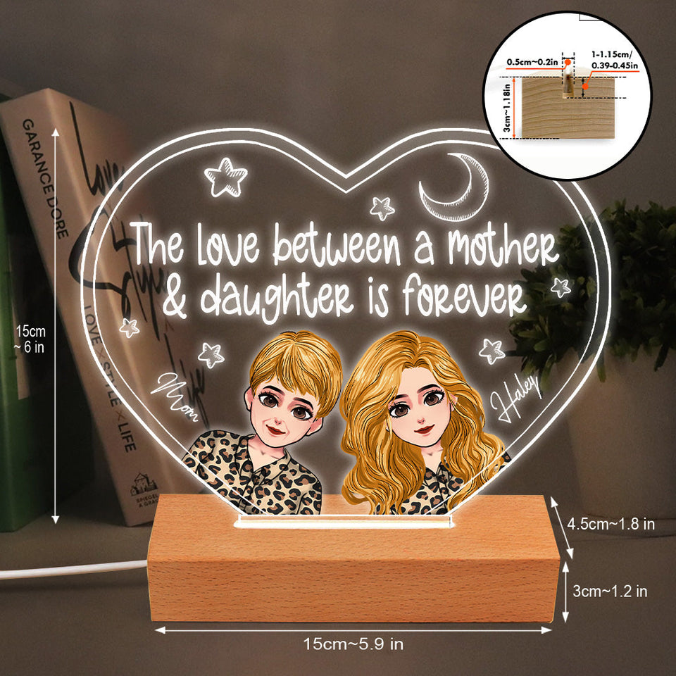 Love Between A Mother and Her Children - Personalized Mother's Day Mother Shaped Plaque Light Base