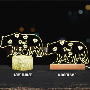Mama Bear - Gift for mom, dad, grandma, grandpa - Personalized Shaped Plaque Light Base