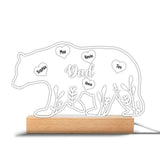 Mama Bear - Gift for mom, dad, grandma, grandpa - Personalized Shaped Plaque Light Base