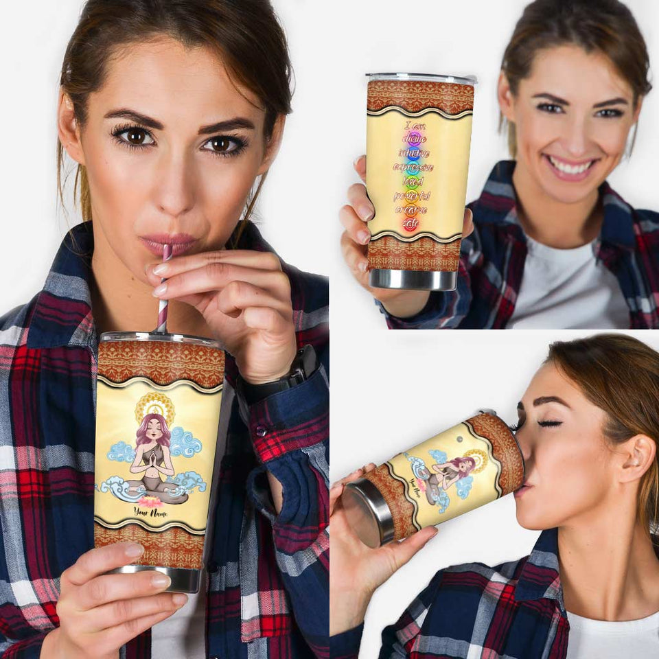 I Am Divine Intuitive Expressive - Personalized Yoga Tumbler