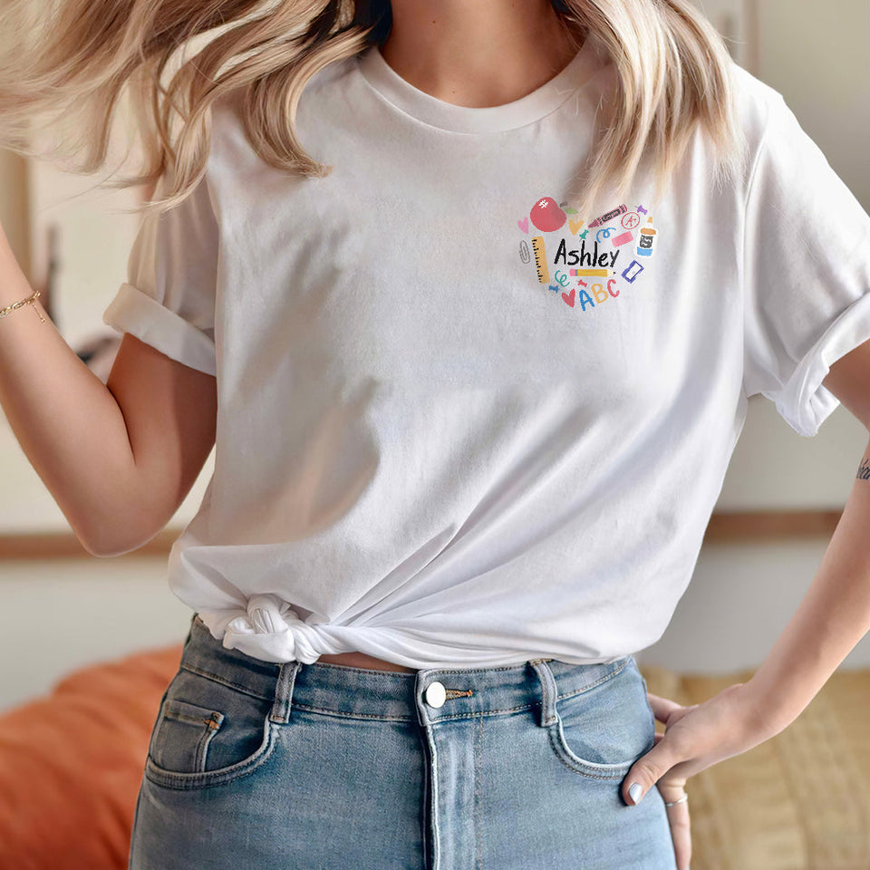 Teacher Heart - Personalized Teacher All Over T-shirt and Hoodie