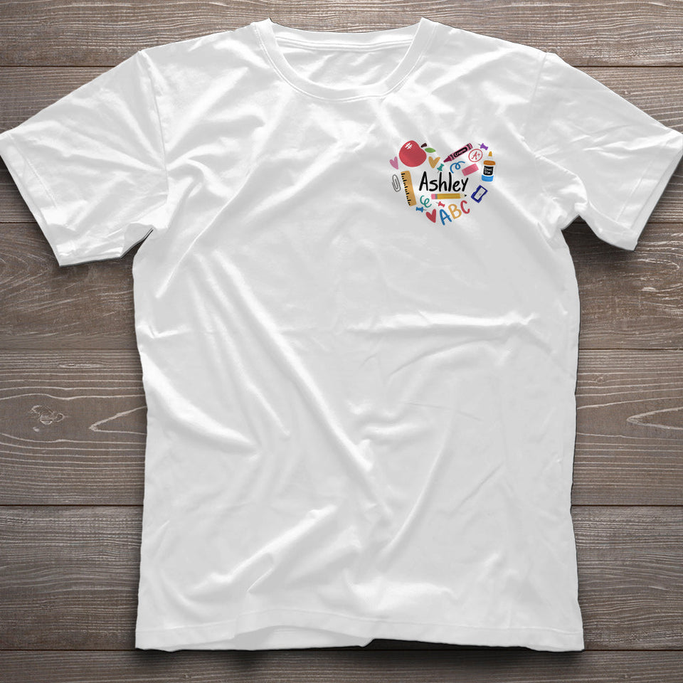 Teacher Heart - Personalized Teacher All Over T-shirt and Hoodie
