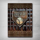 There's No Base Like Home - Baseball Personalized Rectangle Metal Sign