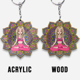 Yoga - Personalized Keychain (Printed On Both Sides)
