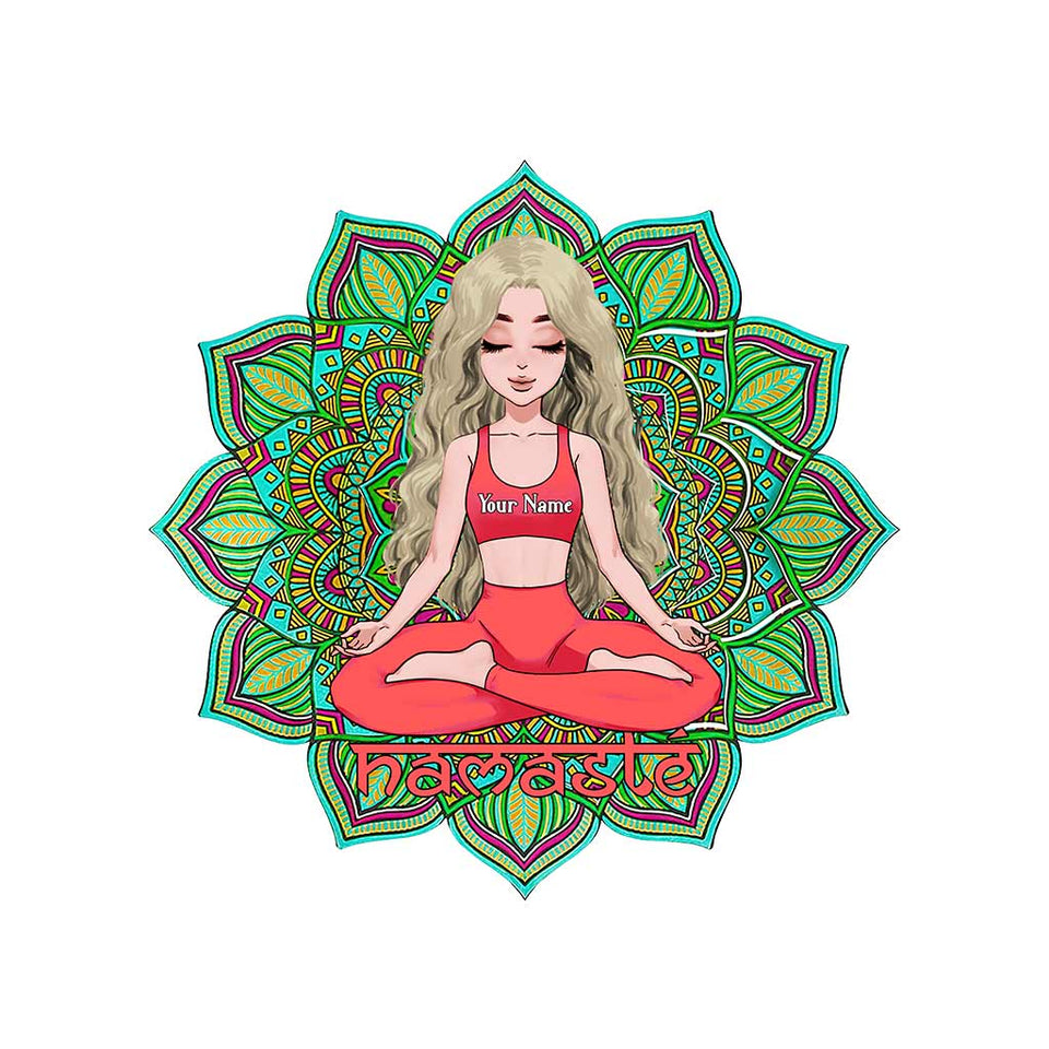 Namaste - Personalized Yoga Shaped Doormat