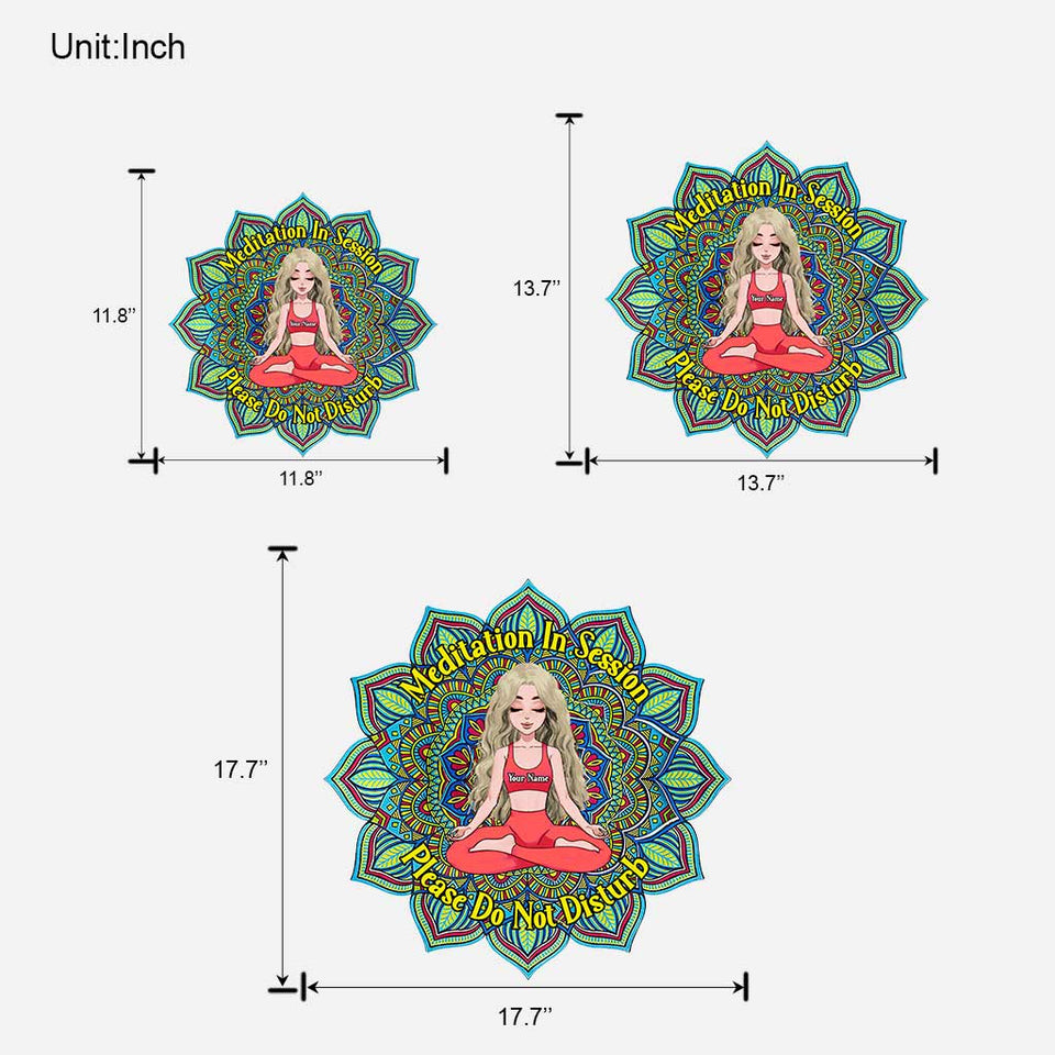 Meditation In Session - Personalized Yoga Wood Sign