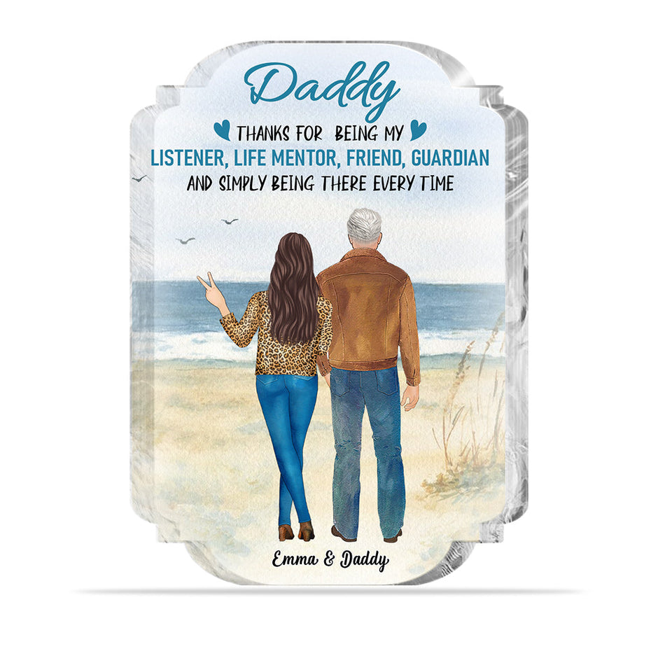 Father And Daughter - Personalized Father Custom Shaped Acrylic Plaque