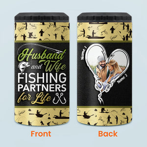 Husband And Wife - Personalized Fishing Can Cooler