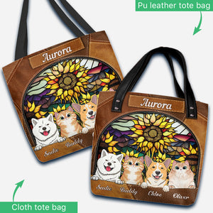 You Are My Sunshine Sunflower Stained Glass - Personalized Dog Tote Bag
