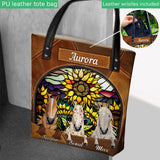 You Are My Sunshine Sunflower Stained Glass - Personalized Horse Tote Bag