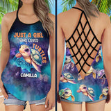 Cute Sea Turtle - Personalized Turtle Cross Tank Top