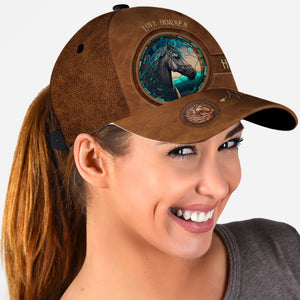 Country Girls Horse Stained Glass - Personalized Horse Classic Cap