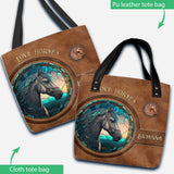 Country Girls Horse Stained Glass - Personalized Horse Tote Bag