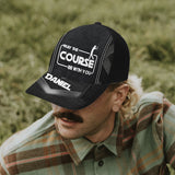 May The Course Be With You - Personalized Golf Trucker Hat (Black Mesh)