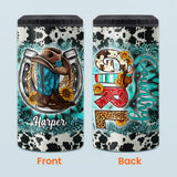Country Girl Sunflower Turquoise Blue - Personalized Horse Can Cooler