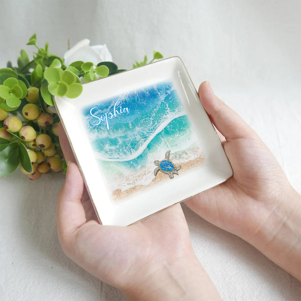 Love Turtles - Personalized Turtle Jewelry Dish