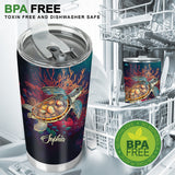 Stained Glass Turtle - Personalized Turtle Tumbler