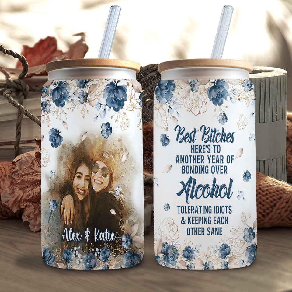 Apparently We’re Trouble - Personalized Bestie Can Glass
