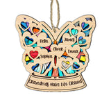 Grandma Mom Heart Butterfly - Personalized Grandma Suncatcher