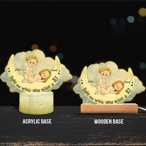 Light Me When You Want A BJ - Personalized Couple Shaped Plaque Light Base