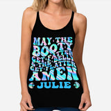 May The Booty Get Fatter - Personalized Fitness Cross Tank Top and Leggings