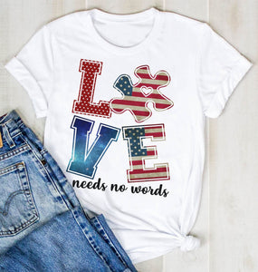 T-shirt et sweat à capuche « L’amour n’a pas besoin de mots » pour la sensibilisation à l’autisme 0523