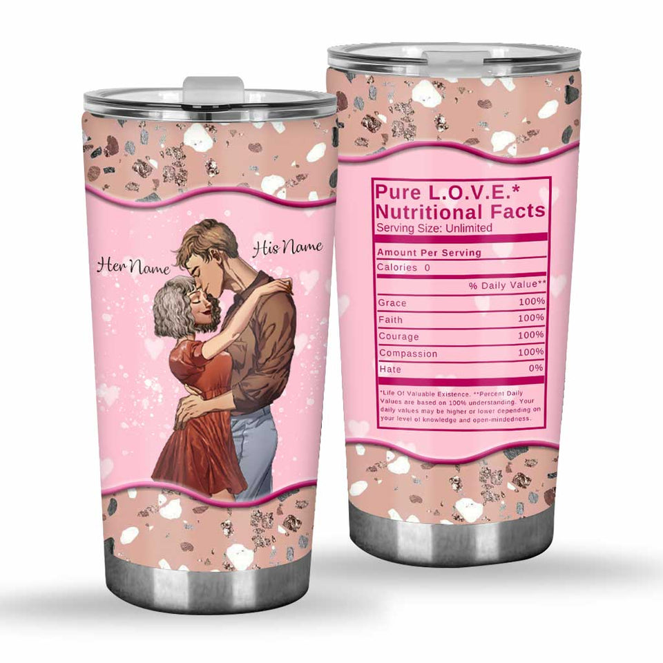 Boyfriend Girlfriend Nutrition Facts - Personalized Couple Tumbler