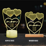 Love You Mom - Gift for mom, grandma, grandpa, husband, wife, dad - Personalized Shaped Plaque Light Base