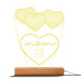 Love You Mom - Gift for mom, grandma, grandpa, husband, wife, dad - Personalized Shaped Plaque Light Base