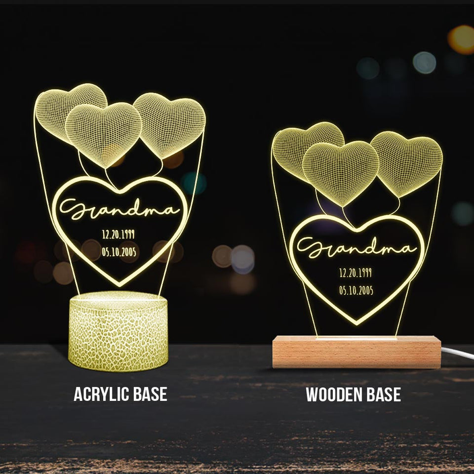 Love You Mom - Gift for mom, grandma, grandpa, husband, wife, dad - Personalized Shaped Plaque Light Base