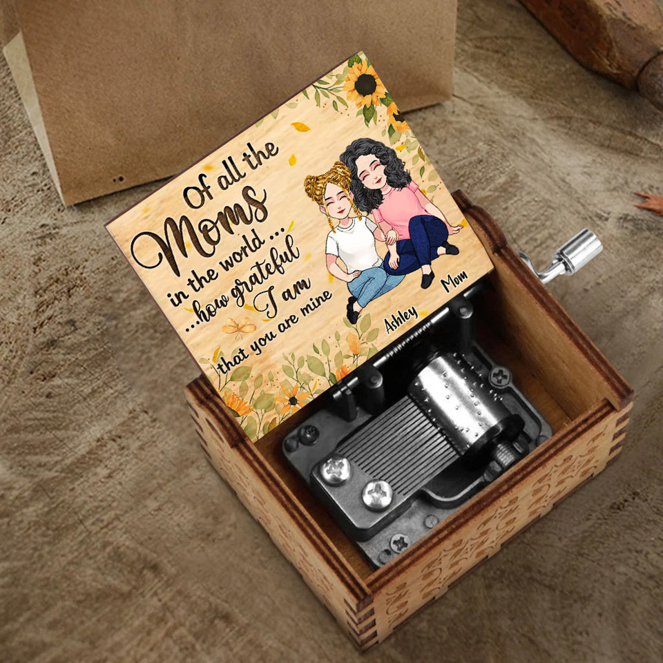Of All The Moms - Personalized Mother's Day Mother Hand Crank Music Box