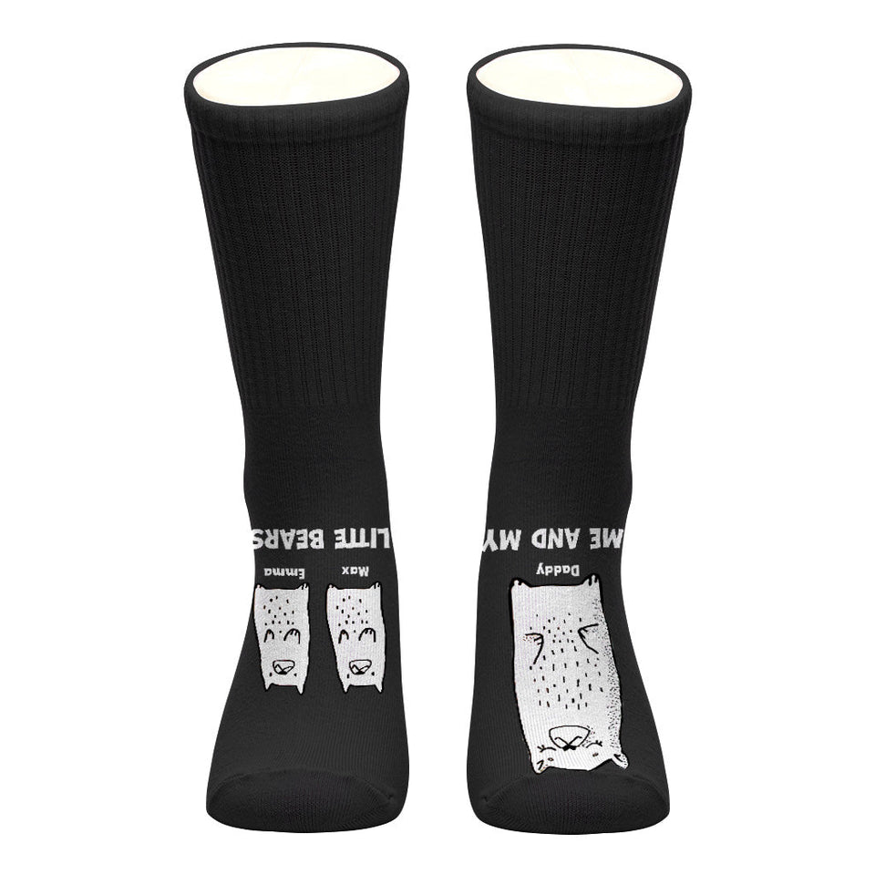 Me And My Little Bears - Gift for dad, grandma, grandpa, mom, uncle, aunt - Personalized Socks