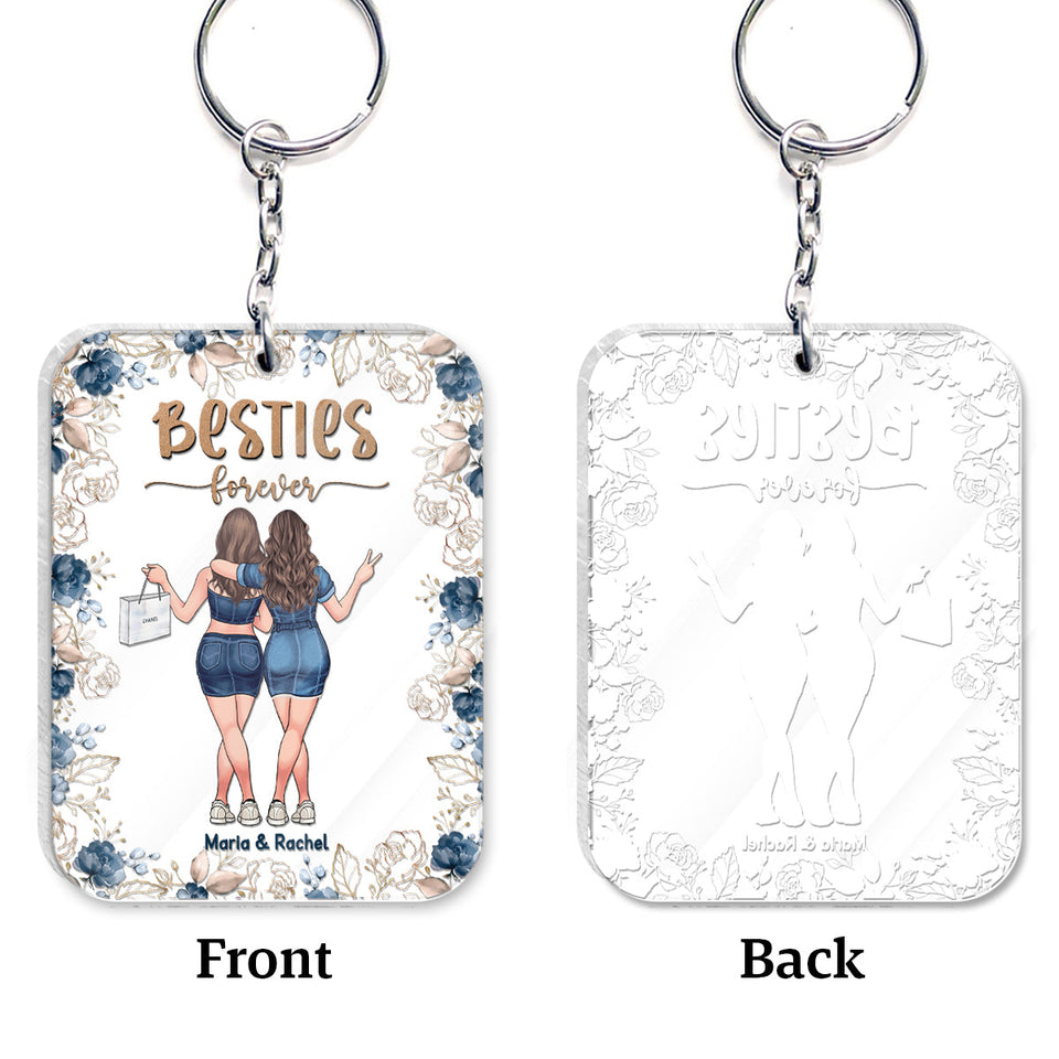 Besties Forever - Personalized Bestie Transparent Keychain