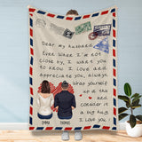 Dear Dad - Gift for dad, grandma, grandpa, mom, uncle, aunt, son, daughter, brother, sister, granddaughter, grandson, husband, wife, boyfriend, girlfriend, friend - Personalized Blanket