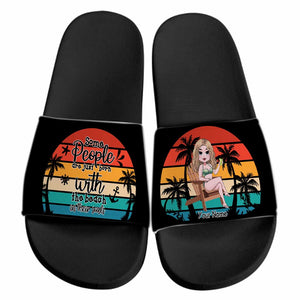 Life Is Better At The Beach - Personalized Sea Lover Slide Sandals