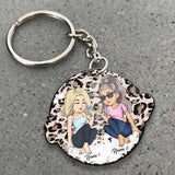 Besties Leopard - Personalized Keychain (Printed On Both Sides)