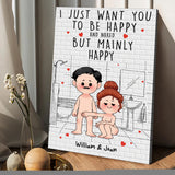 Save Water Shower Together - Personalized Couple Canvas And Poster