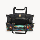 Floral Skull - Personalized Skull Leather Handbag