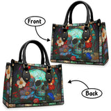 Floral Skull - Personalized Skull Leather Handbag