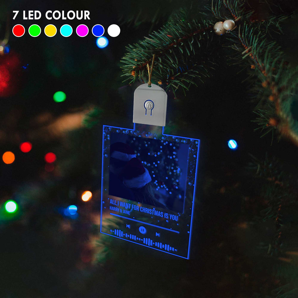All I Want For Christmas Is You - Personalized Christmas Couple Shaped Led Acrylic Ornament